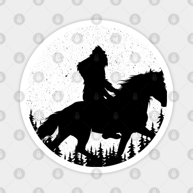 Bigfoot Riding Horse Magnet by Tesszero